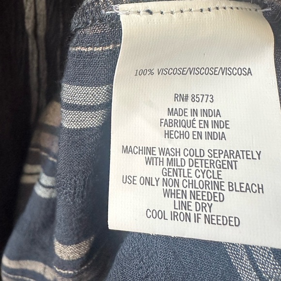 O'Neill Saltwater Solids Blue Striped Avery Tank Dress Large New Coverup - Picture 7 of 7